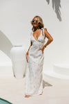 CLAUDIA MAXI DRESS - WHITE & BEIGE