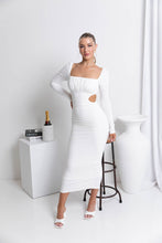 I COULD BE THE ONE LONG SLEEVE DRESS - WHITE